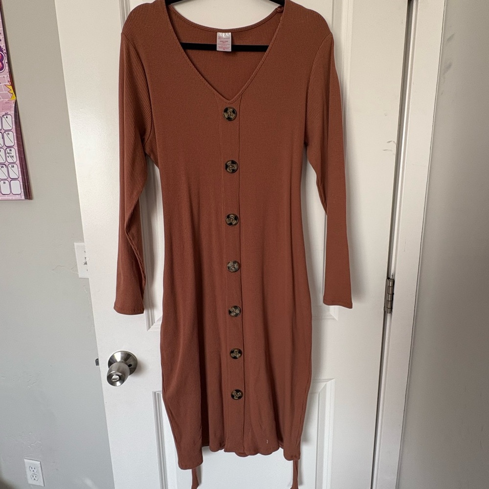 Poshmark Brown Button-Down Dress
